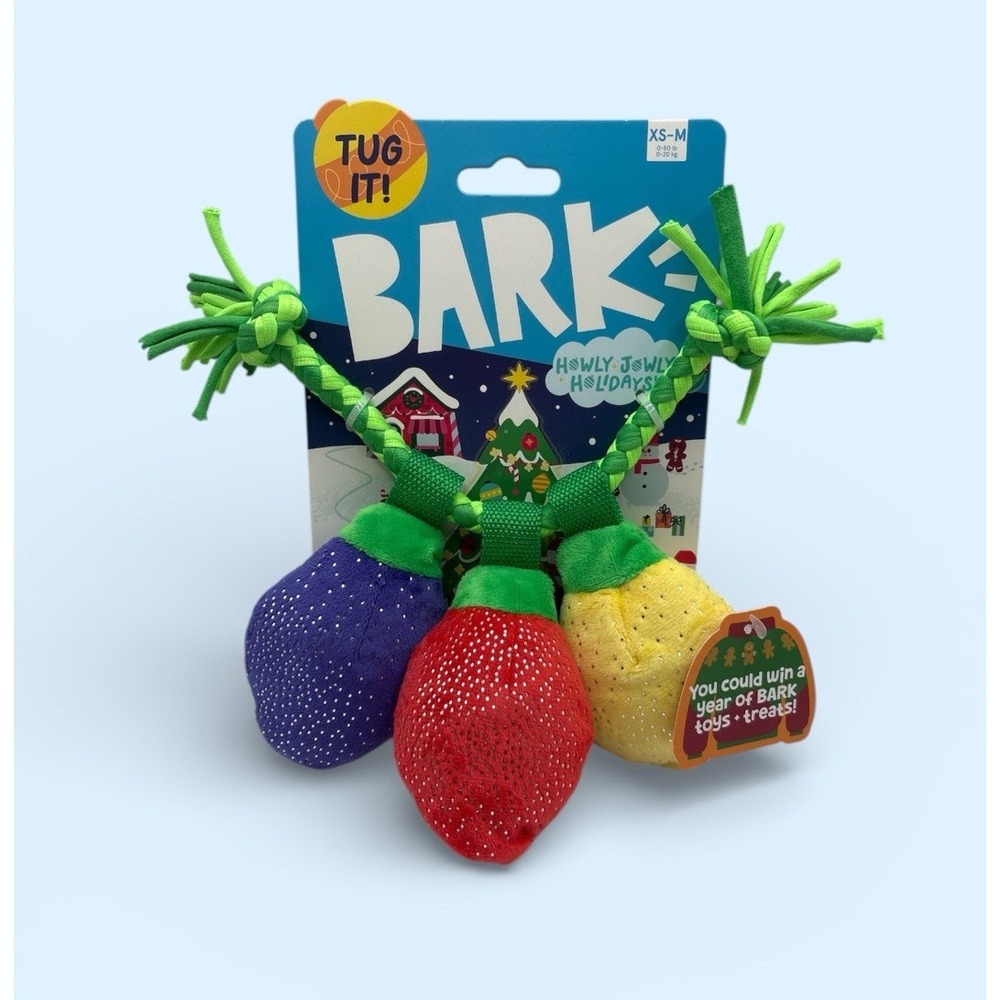 Bark Watt‎ A Delight Christmas Lights Rope Dog Toy S-M NEW!!